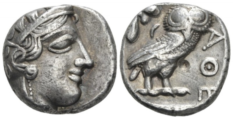 Attica, Athens Tetradrachm After 449, AR 23mm., 17.13g. Head of Athena r., weari...