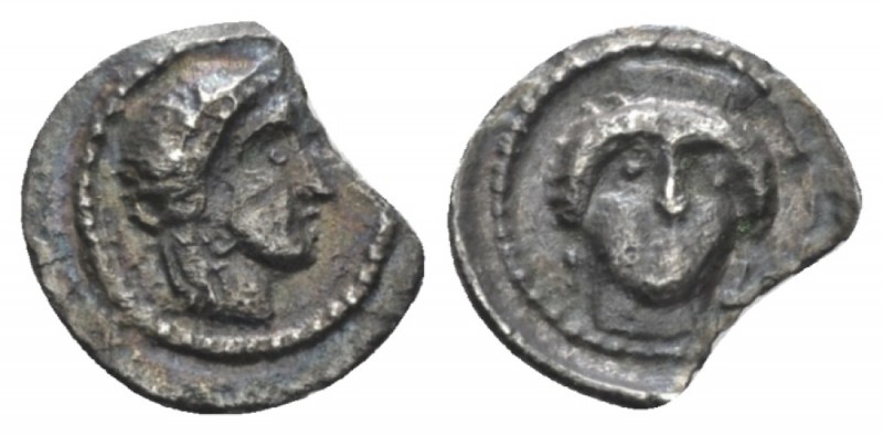 Cilicia, Tarsus (?) Hemiobol IV century BC, AR 9mm., 0.35g. Male head r. Rev. Fa...