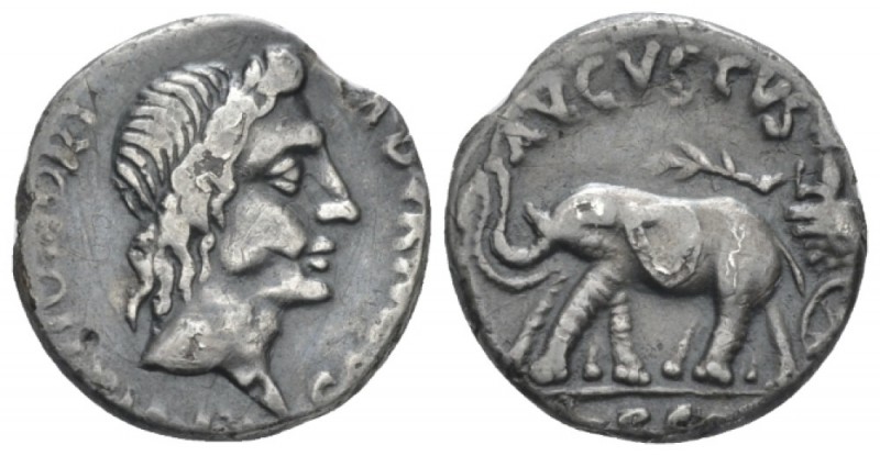 Octavian as Augustus, 27 BC – 14 AD Plated denarius circa 19 bc, AR 16mm., 2.59g...