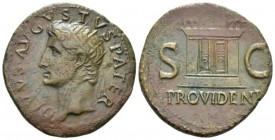 Divus Augustus As circa 22-30, Æ 29.5mm., 10.30g. Radiate head l. Rev. Altar, with closed, double-panelled door; acroteria above to l. and r.. RIC Tib...