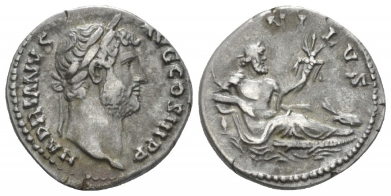 Hadrian, 117-138 Denarius circa 130-133, AR 18mm., 3.59g. Laureate head r. Rev. ...