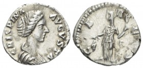 Crispina, wife of Commodus Denarius circa 178-182, AR 17.4mm., 2.49g. CRISPINA AVGVSTA Draped bust r.. Rev. CERES Ceres standing l., holding corn-ears...