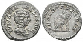 Julia Domna, wife of Septimius Severus Denarius circa 215-217, AR 20mm., 2.91g. Draped bust right, wearing stephane, set on crescent . Rev. Venus Gene...