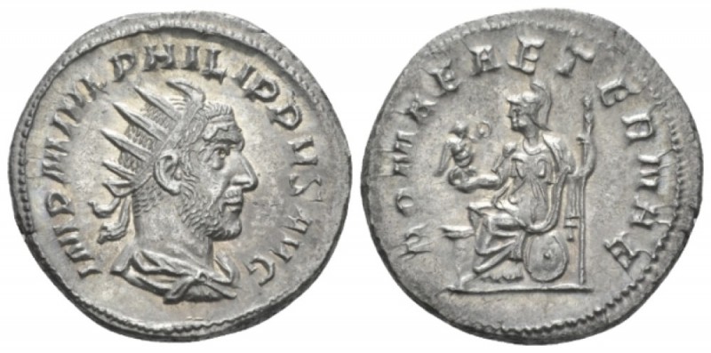 Philip I, 244-249 Antoninianus circa 244-247, AR 21mm., 4.69g. Radiate, draped a...