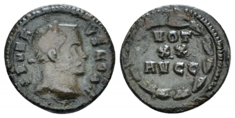 Severus II caesar, 305-306. Æ3 Treviri circa 305-306, Æ 13mm., 1.22g. Laureate b...