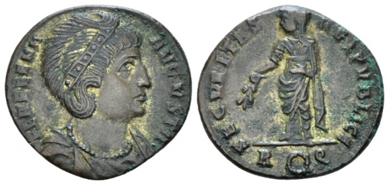 Helena, mother of Constantine Follis circa 326, Æ 18mm., 2.93g. Diademed and dra...