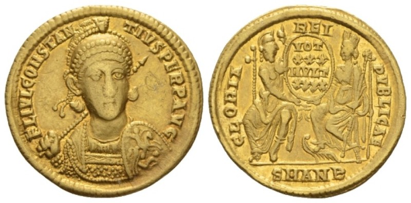 Constantius II, 337-361 Solidus Antiochia circa 355-361, AV 20.8mm., 4.38g. FL I...