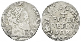 Napoli, Filippo II di Spagna, 1554-1598. Carlino 1554-1598, AR 21mm., 2.93g. P-R, - type 39. MIR –, type 182.

Apparently unrecorded for sigla, Very...