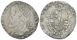 Napoli, Filippo II di Spagna, 1554-1598. Tarí 1554-1598, AR 24mm., 4.77g. Pr-34a. MIR 179/7.
 
 Old cabinet tone, Very Fine. In addition, winning bi...