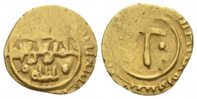 Palermo, The Normans in South Italy and Sicily. Roger I of Hauteville great count, 1072-1101. Tari circa 1072-1101, AV 13.3mm., 1.42g. Sp. 4. MIN 124....