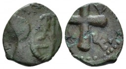 Salerno, The Normans in South Italy and Sicily. William Duke of Apulia, 1111-1127. Fraction circa 1111-1127, Æ 12.1mm., 1.31g. MIR 592 var. MEC 14 -. ...