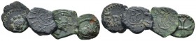 Salerno, The Normans in South Italy and Sicily. Roger II as King, 1130-1154. Lot of 4 Fractions circa 1130-1154, Æ -mm., 5.27g. MIR 623. MEC 14, 245, ...