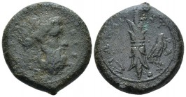 Sicily, Syracuse Hemidrachm circa 344-317, Æ 25mm., 14.35g. Bearded and laureate head of Zeus Eleutherios r. Rev. Winged thunderbolt; in r. field, eag...