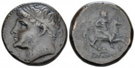 Sicily, Syracuse Bronze circa 275-216, Æ 26mm., 16.82g. Diademed head l. Rev. Horseman riding l., holding spears. SNG ANS 925. Calciati 195 R1/35.
 ...