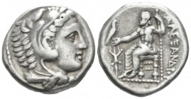 Kingdom of Macedon, Alexander III, 336 – 323 Amphipolis Tetradrachm circa 336-323, AR 25mm., 17.03g. Head of Heracles r., wearing lion-skin headdress ...