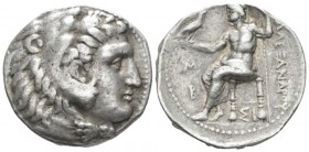 Kingdom of Macedon, Alexander III, 336 – 323 uncertain mint Tetradrachm circa 317-300, AR 25mm., 17.10g. Head of Heracles r., wearing lion-skin headdr...