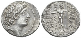 The Seleucid Kings, Antiochus VIII Epiphanes, 121-96 Antiochia Tetradrachm circa 121-113, AR 29mm., 16.32g. Diademed head r. Rev. Zeus Uranius, standi...