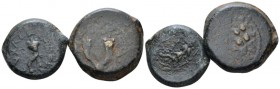 Judaea, Jerusalem Lot of 2 coins circa 40-37, Æ -mm., 22.08g. Lot of 2 coins: Eight Prutot and four Prutot. Rev. Wreath. Meshorer 36. Hendin 1162.

...