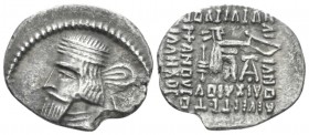 Parthia, Artabanos II, 10-38 Ecbatana Drachm circa 10-38, AR 21mm., 2.92g. Diademed bust l. Rev. Archer seated r. on throne. Shore 341. Sellwood 63.6....