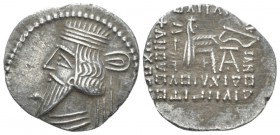 Parthia, Pacoros I, 78-120 Ecbatana Drachm circa 78-120, AR 20mm., 3.54g. Diademed bust l., wearing longer pointed beard. Rev. Archer (Arsakes I) seat...
