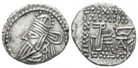 Parthia, Osroes II, 190-208 Ecbatana Drachm circa 147-191, AR 19mm., 3.57g. Diademed bust l., wearing tiara. Rev. Archer seated r. on throne, holding ...