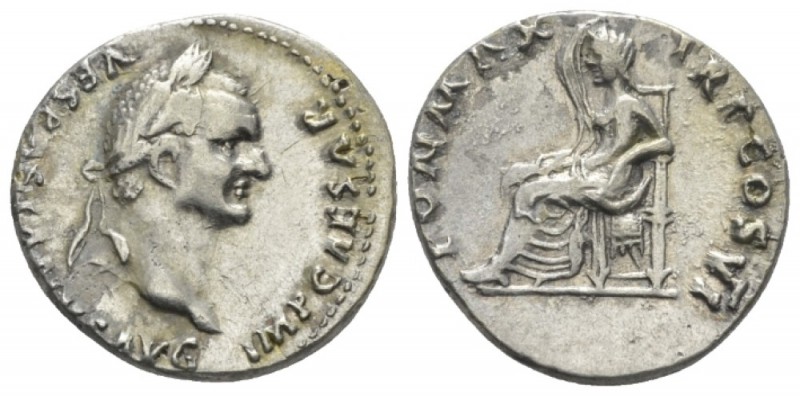 Vespasian, 69-79 Plated denarius circa 75, AR 19.5mm., 3.08g. circa 75, AR 19mm,...