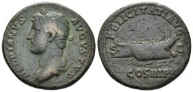 Hadrian, 117-138 As circa 129-130, Æ 28mm., 10.86g. Laureate, draped and cuirassed bust l. Rev. Ship. C 702. RIC 1329.

Rare. Nice brown tone, Very ...