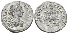 Caracalla, 198-217 Denarius circa 201-206, AR 18.2mm., 3.31g. ANTONINVS PIVS AVG Laureate and draped bust r. Rev. INDVLGENTIA AVGG Dea Caelestis ridin...
