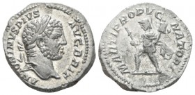 Caracalla, 198-217 Denarius circa 210-213, AR 19mm., 3.76g. ANTONINVS PIVS AVG BRIT Laureate head r. Rev. MARTI PROPVGNATORI Mars advancing l., holdin...