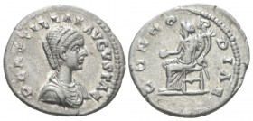 Plautilla, wife of Caracalla Denarius Laodicea ad Mare, circa 202-205, AR 20mm., 3.17g. PLAVTILLA AVG Draped bust r. rev. CONCORDIAE Concordia seated ...
