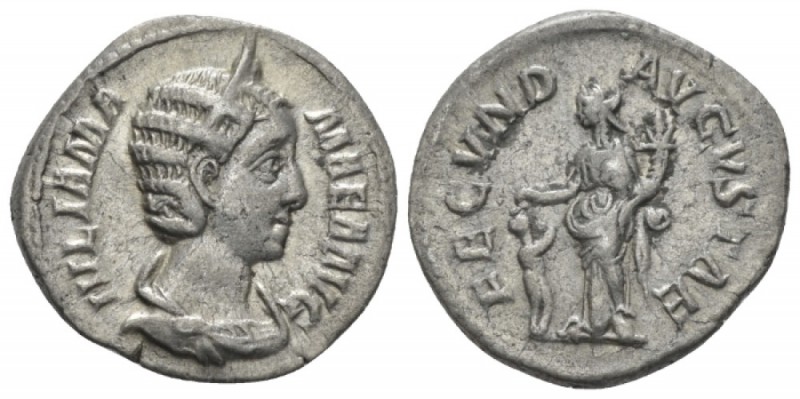 Julia Mamaea, mother of Severus Alexander Denarius 222 - 235, AR 19.5mm., 2.98g....