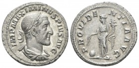 Maximinus I, 235-238 Denarius circa 235-236, AR 19.8mm., 3.43g. IMP MAXIMINVS PIVS AVG Laureate, draped and cuirassed bust r. rev. PROVIDENTIA AVG Pro...