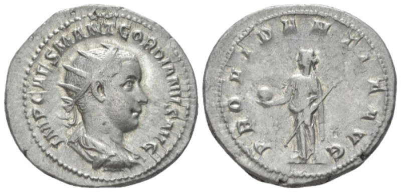 Gordian III, 238-244 Antoninianus circa 238, AR 23mm., 5.53g. Radiate, draped, a...