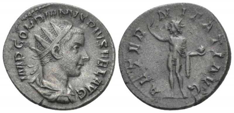 Gordian III, 238-244 Antoninianus circa 241-243, AR 21mm., 3.76g. Radiate, drape...