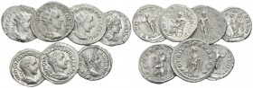 Gordian III, 238-244 Lot of 7 coins III cent, AR -mm., 24.38g. Lot of 7 coins, including Gordian III (2 Denarii and 3 Antoninianii), Elagabalus Denari...