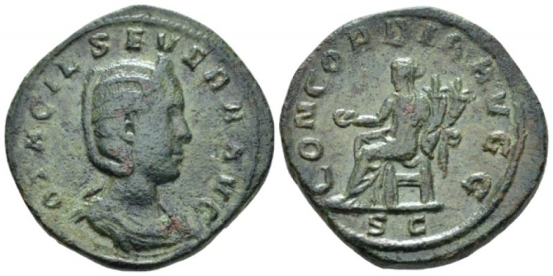 Otacilia Severa, wife of Philip I Sestertius circa 244-249, Æ 30mm., 22.49g. Dia...