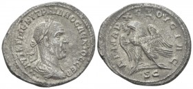 Trajan Decius, 249-251 Tetradrachm Antioch circa 249-250, billon 28.8mm., 9.96g. Laureate, draped, and cuirassed bust r. Rev. Eagle standing l. on pal...
