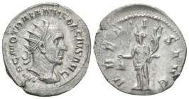 Trajan Decius, 249-251 Antoninianus circa 249-251, AR 23mm., 3.81g. Radiate, draped and cuirassed bust r. Rev. Uberitas standing l., holding bag and c...