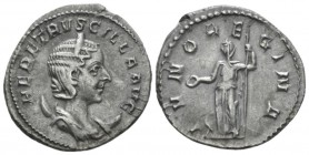 Herennia Etruscilla, wife of Trajan Decius Antoninianus circa 249-251, AR 22.5mm., 4.49g. HER ETVSCILLA AVG Diademed and draped bust r. set on crescen...