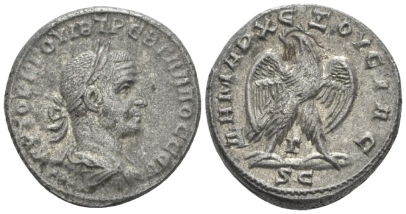 Trebonianus Gallus, 251-253 Tetradrachm Antioch circa 251, billon 25.4mm., 10.94...