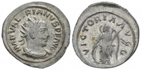 Valerian I, 253-260 Antoninianus Antiochia circa 255-257, billon 23mm., 3.31g. Radiate, draped and cuirassed bust r. Rev. Victory standing l., holding...