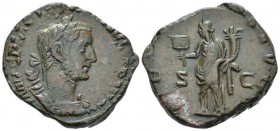 Gallienus, 253-268 Sestertius circa 256-257, Æ 26mm., 24.10g. Laureate, draped and cuirassed bust r. Rev. Liberalitas standing l., holding tessera and...