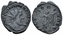 Marius, 268 Antoninianus Uncertain mint circa 269, billon 20mm., 3.41g. Radiate and cuirassed bust r. Rev. Victory advancing l., holding wreath and pa...
