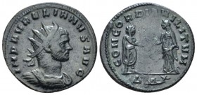 Aurelian, 270-275 Antoninianus uncertain Balkan mint circa 272, billon 21mm., 3.98g. Radiate and cuirassed bust r. Rev. Aurelian standing r., clasping...
