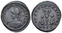 Probus, 276-282 Antoninianus Siscia circa 276-277, billon 23mm., 4.00g. Radiate, helmeted and cuirassed bust l., holding spear and shield. Rev. Trophy...