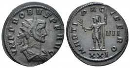 Probus, 276-282 Antoninianus Siscia circa 279-280, billon 20mm., 3.81g. Radiate, draped and cuirassed bust r. Rev. Mars standing l., holding branch an...
