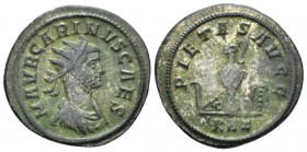 Carinus, 283-285 Antoninianus circa 282-283, billon 22mm., 4.12g. Radiate, draped and cuirassed bust r. Rev. Pontifical implements. C 76. RIC 157.

...