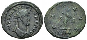 Allectus, 293-296 Antoninianus Londinium circa 293-296, billon 23mm., 4.81g. Radiate, draped and cuirassed bust r. Rev. Pax standing l., holding branc...