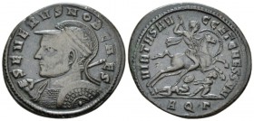 Severus Caesar, 305-306. Follis Aquileia circa 305-306, Æ 28mm., 10.99g. Helmeted, cuirassed and draped bust l., holding spear and shield. Rev. Caesar...