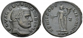 Severus II, 306-307 Follis Antiochia circa 305-306, Æ 28mm., 11.44g. Laureate head r. Rev. Genius standing l., holding patera and cornucopiae; in r. f...